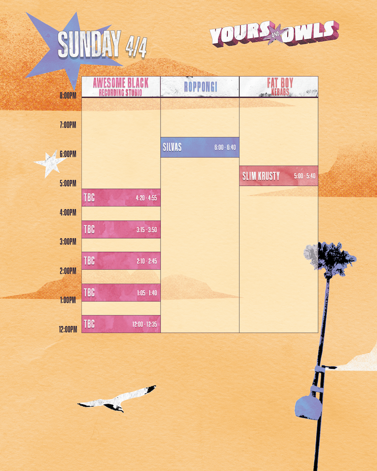 Yours & Owls 2026 Festival Set Times